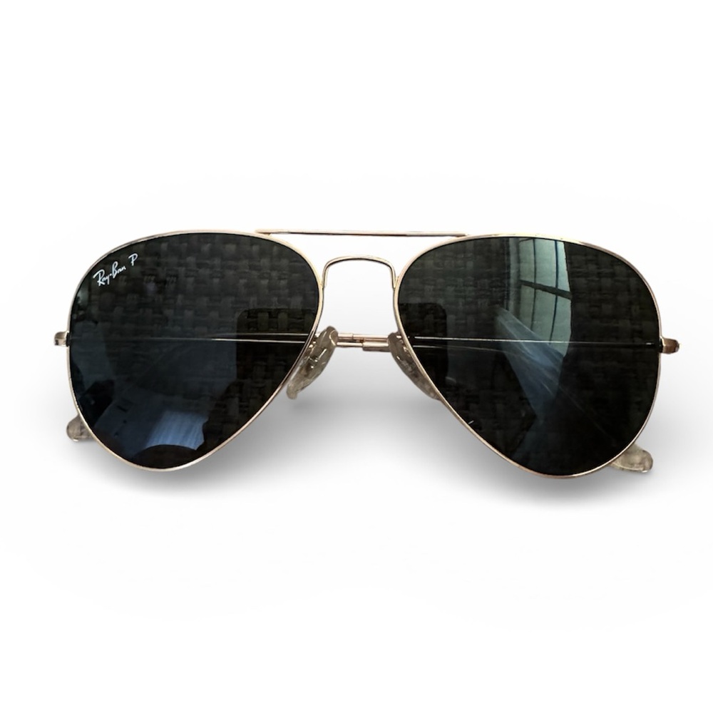 Ray-Ban Gold Frame Polarized Chrome lens Aviator Sunglasses